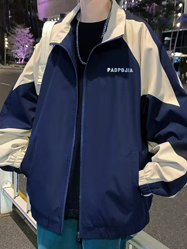 Men's Contrast Zip Up Jacket-1
