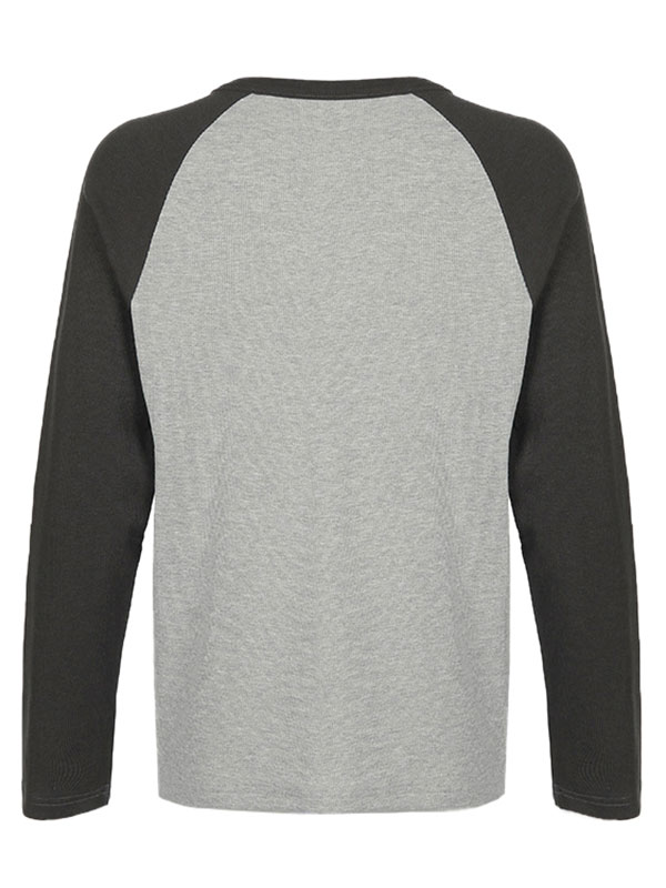Waffle Portrait Print Raglan Oversized Long Sleeve Tee-4