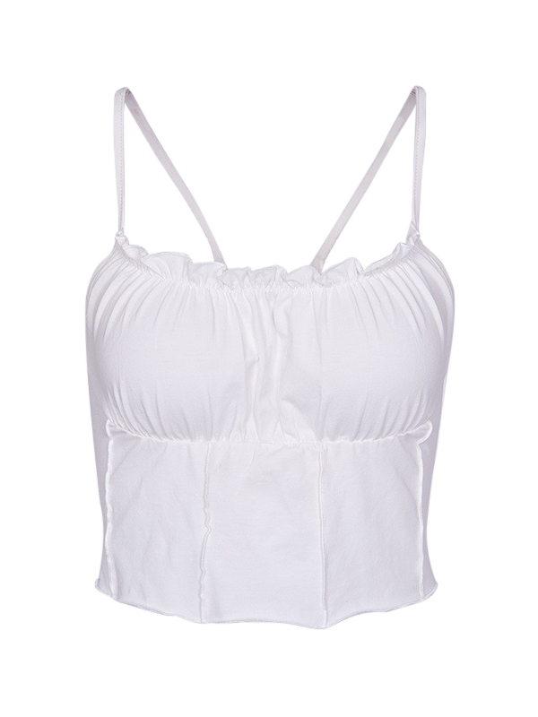 Solid Fungus Corset Slim Cami Top-1