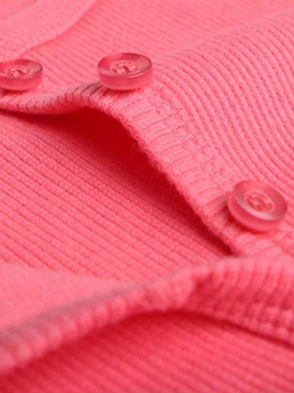 Solid Ribbed Breasted Long Sleeve Tee-3